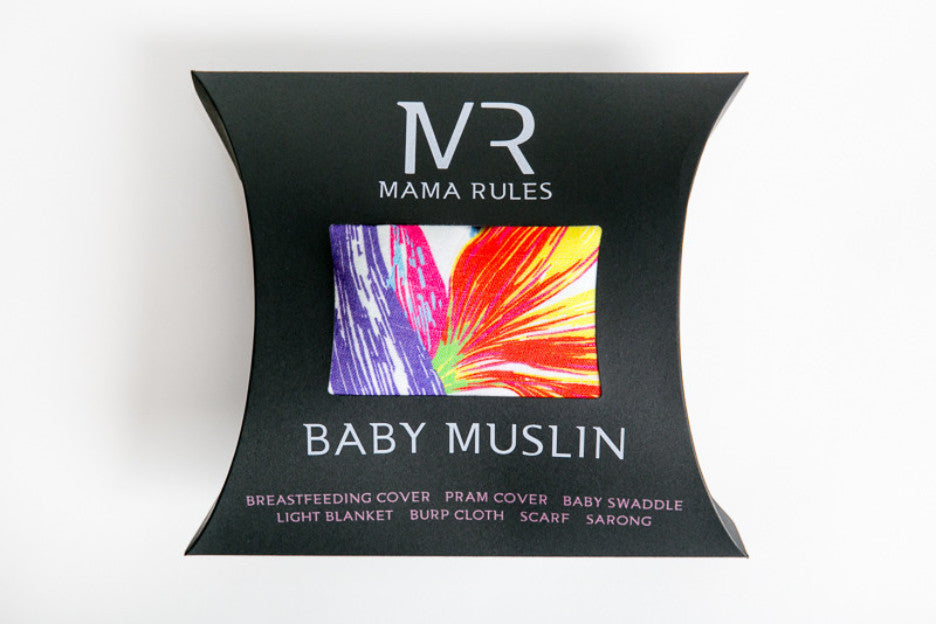 Mama Rules Paradise Print - Baby Muslin Blanket