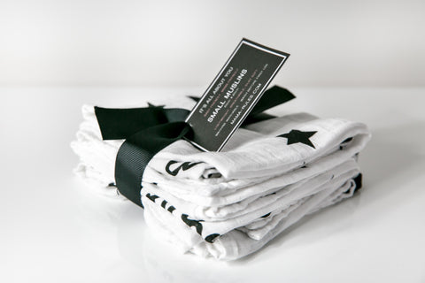 3 Pack Lucky Stars Organic Muslin Squares
